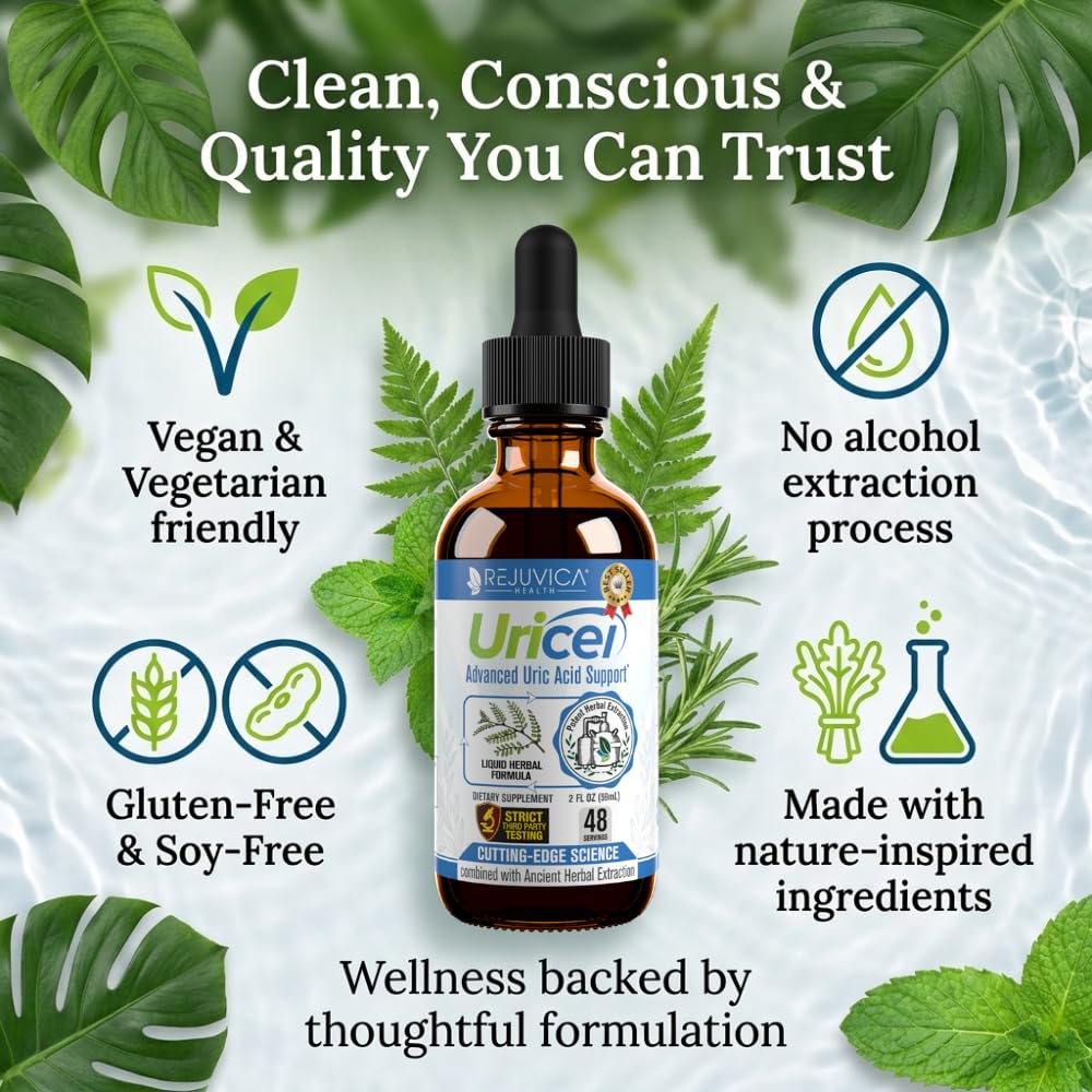 Uricel - Advanced Uric Acid Support & Cleanse Supplement - Liquid Delivery for Better Absorption - Tart Cherry, Chanca Piedra, Celery Seed, Turmeric & More! - Maple Wellness Supplements
