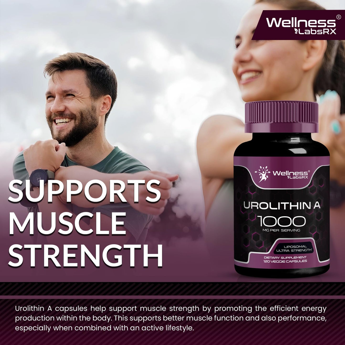 Urolithin A Supplement Capsules 1,000mg (98.9% Pure) – Advanced Urolithin A+ Formula for Cellular Renewal & Mitochondrial Support - Maple Wellness Supplements