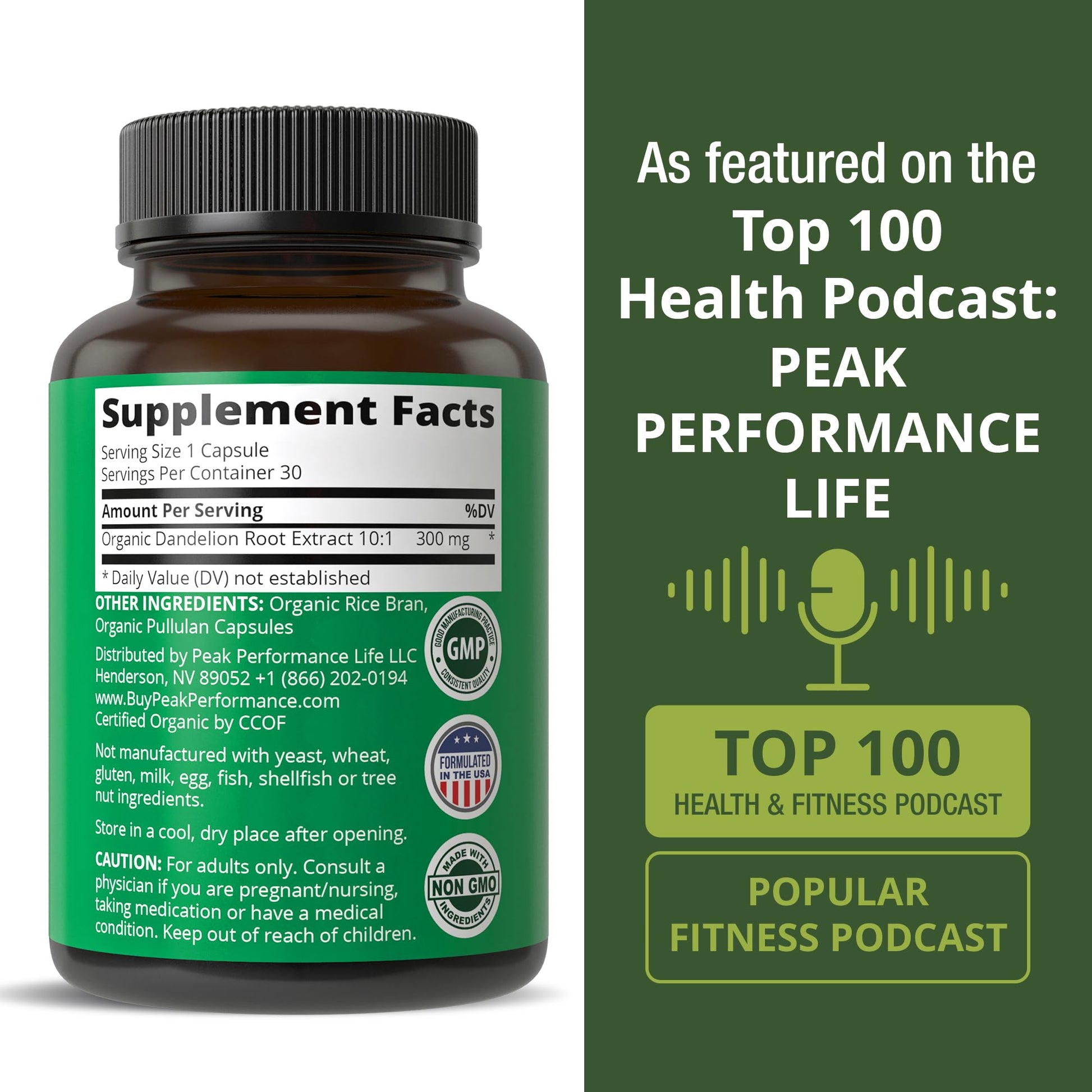 USDA Organic Dandelion Root Extract Supplement - 10x More Potent Than Raw Root. Standardized and Concentrated Vegan Dandelion Root Capsules for Women and Men. Supports Detox, Immune, Liver, Gut Health - Maple Wellness Supplements