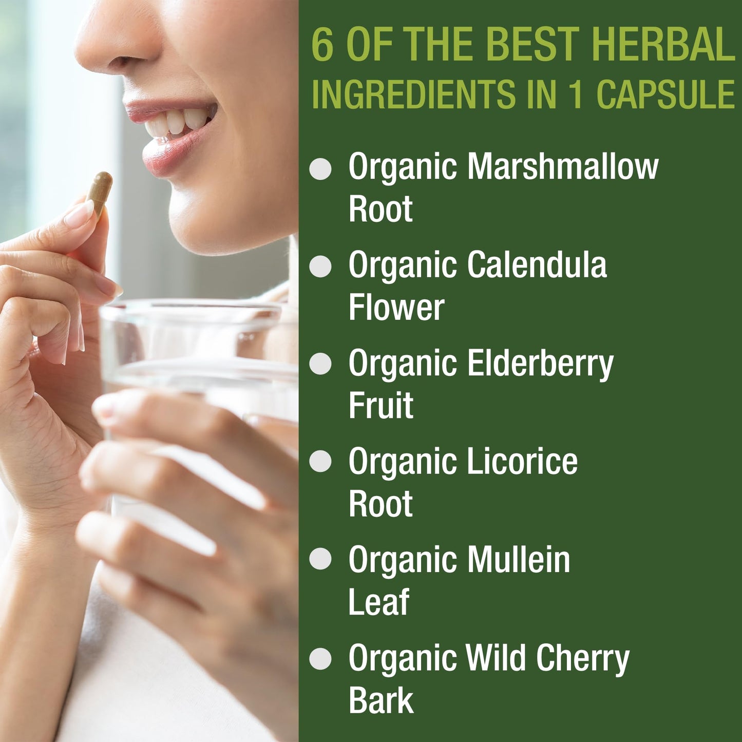 USDA Organic Lung Detox for Smokers and Non Smokers with 6 Top Ingredients. Mullein Leaf, Marshmallow Root, Calendula. Lungs Cleanse for Better Respiratory Health. Lung Support Capsules Supplement - Maple Wellness Supplements