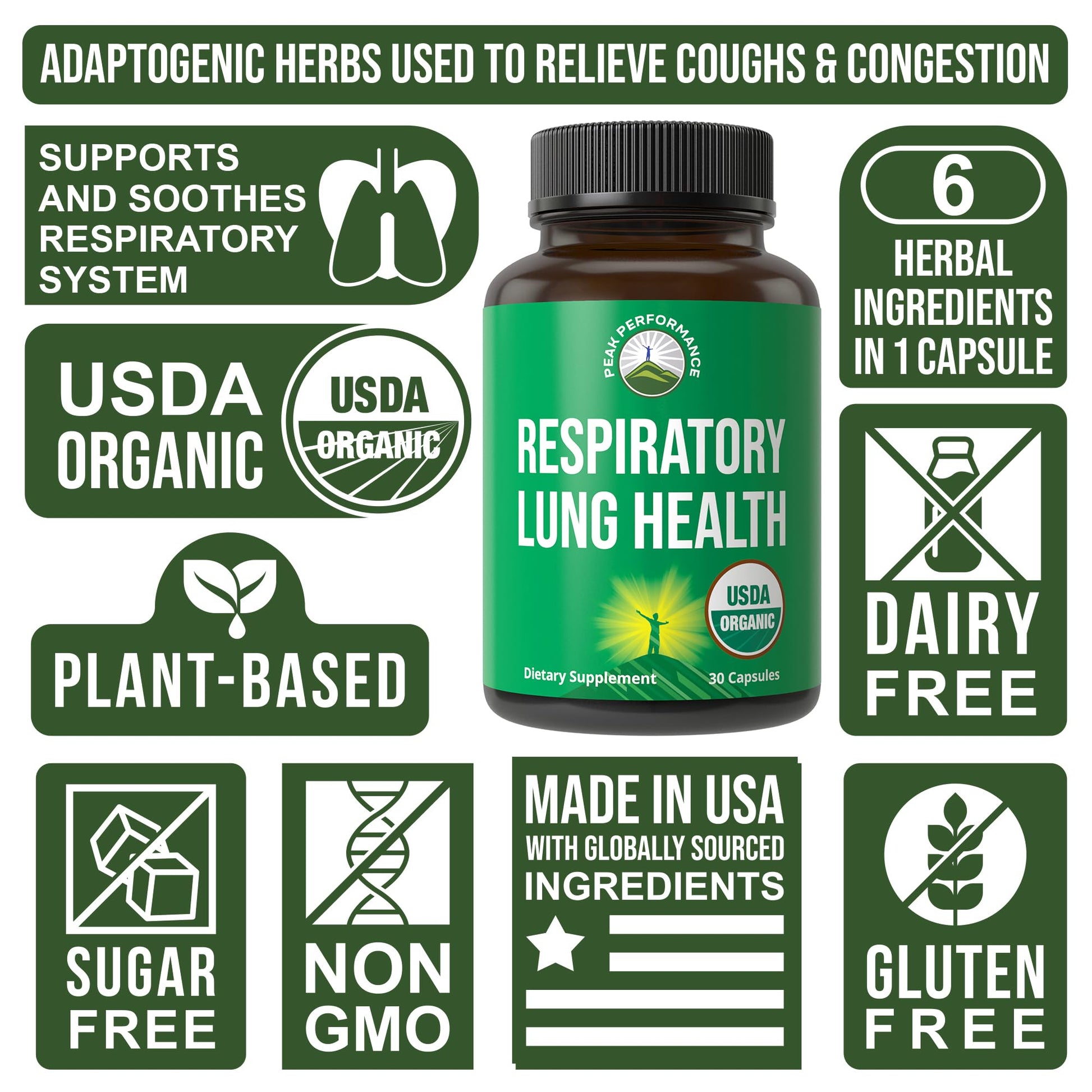 USDA Organic Lung Detox for Smokers and Non Smokers with 6 Top Ingredients. Mullein Leaf, Marshmallow Root, Calendula. Lungs Cleanse for Better Respiratory Health. Lung Support Capsules Supplement - Maple Wellness Supplements