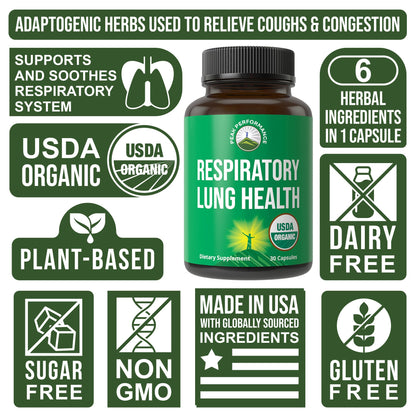 USDA Organic Lung Detox for Smokers and Non Smokers with 6 Top Ingredients. Mullein Leaf, Marshmallow Root, Calendula. Lungs Cleanse for Better Respiratory Health. Lung Support Capsules Supplement - Maple Wellness Supplements