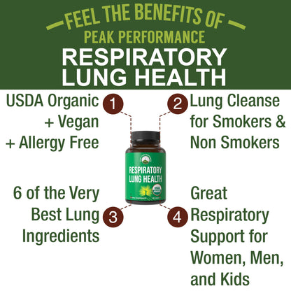 USDA Organic Lung Detox for Smokers and Non Smokers with 6 Top Ingredients. Mullein Leaf, Marshmallow Root, Calendula. Lungs Cleanse for Better Respiratory Health. Lung Support Capsules Supplement - Maple Wellness Supplements