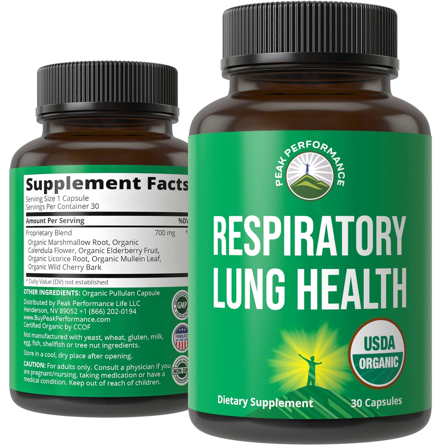 USDA Organic Lung Detox for Smokers and Non Smokers with 6 Top Ingredients. Mullein Leaf, Marshmallow Root, Calendula. Lungs Cleanse for Better Respiratory Health. Lung Support Capsules Supplement - Maple Wellness Supplements
