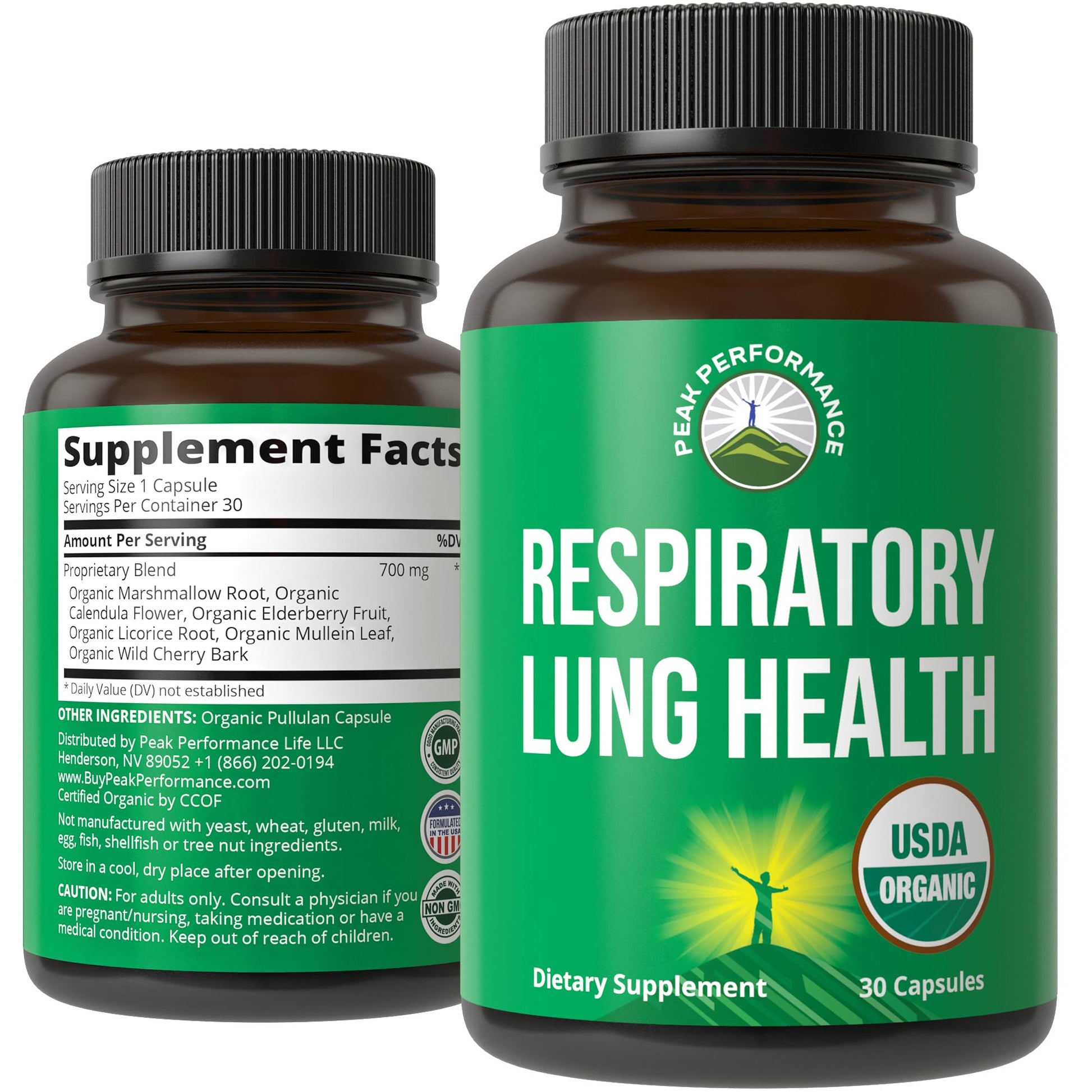 USDA Organic Lung Detox for Smokers and Non Smokers with 6 Top Ingredients. Mullein Leaf, Marshmallow Root, Calendula. Lungs Cleanse for Better Respiratory Health. Lung Support Capsules Supplement - Maple Wellness Supplements