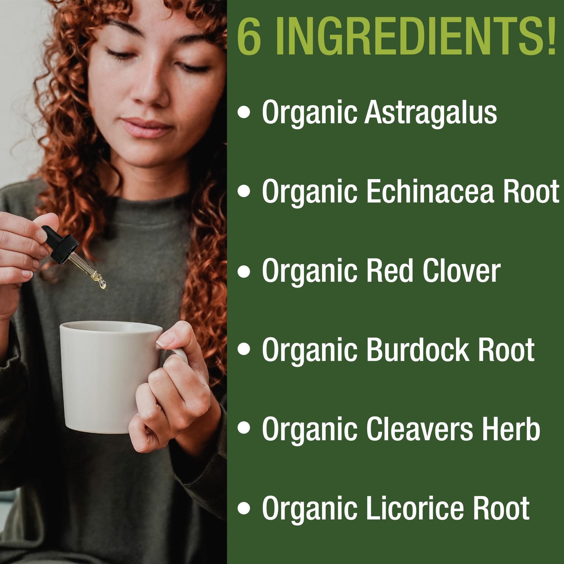 USDA Organic Lymphatic Drainage Drops. Sugar Free, Tasty 6-in-1 Lymph System Support for Detox, Cleanse. Vegan Supplement with Astragalus, Echinacea, Red Clover, Cleavers Herb, Licorice & Burdock Root - Maple Wellness Supplements