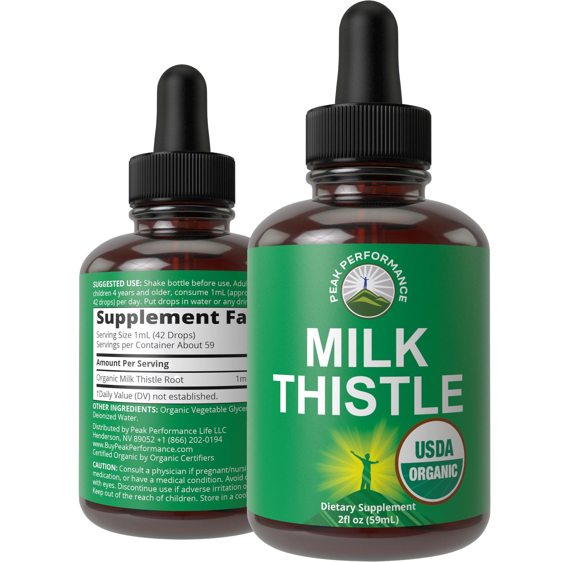 USDA Organic Milk Thistle Extract Vegan Liquid Drops. Liver Detox Herbal Supplement. Zero Sugar, Great for Digestion and A Cleanse. Pure Organic Milk Thistle Tincture Supplements for Women and Men - Maple Wellness Supplements