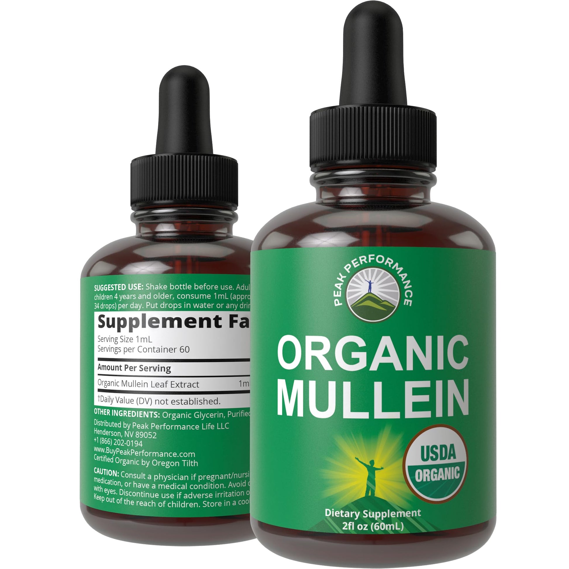 USDA Organic Mullein Leaf Drops for Lungs, Respiratory Health, Detox, Cleanse. High Bioavailability for Women, Men, Kids. Liquid Tincture Supplement. Sooth Lungs, Cough, Congestion. Vegan, Zero Sugar - Maple Wellness Supplements
