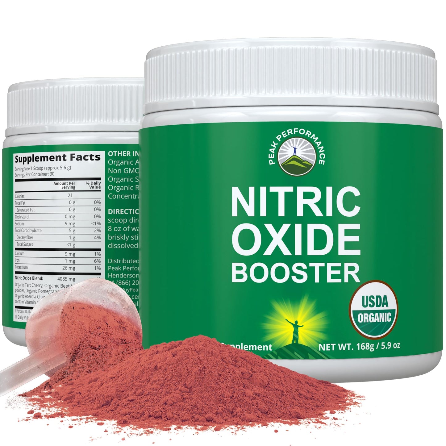 USDA Organic Plant Based Nitric Oxide Booster Powder Supplement for Men & Women. Caffeine Free Supplements 5 Top Organic Ingredients. Beet Root, Tart Cherry, Acerola Cherry, Pomegranate, Red Ginseng - Maple Wellness Supplements