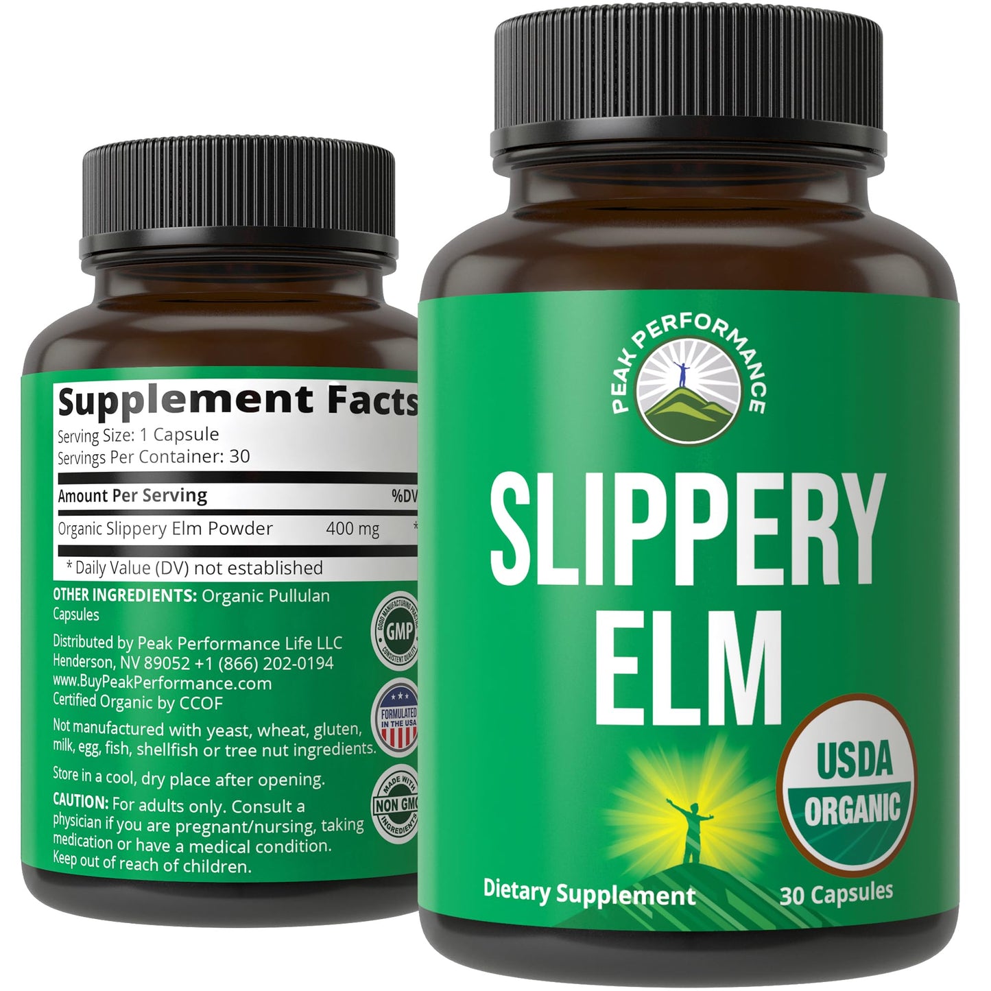 USDA Organic Slippery Elm for Women & Men. Vegan Capsules with Micronized Slippery Elm Bark Powder for Digestion, Bloating Relief, & Gut Lining. Natural Mucilage That Soothes The Throat & Airways - Maple Wellness Supplements