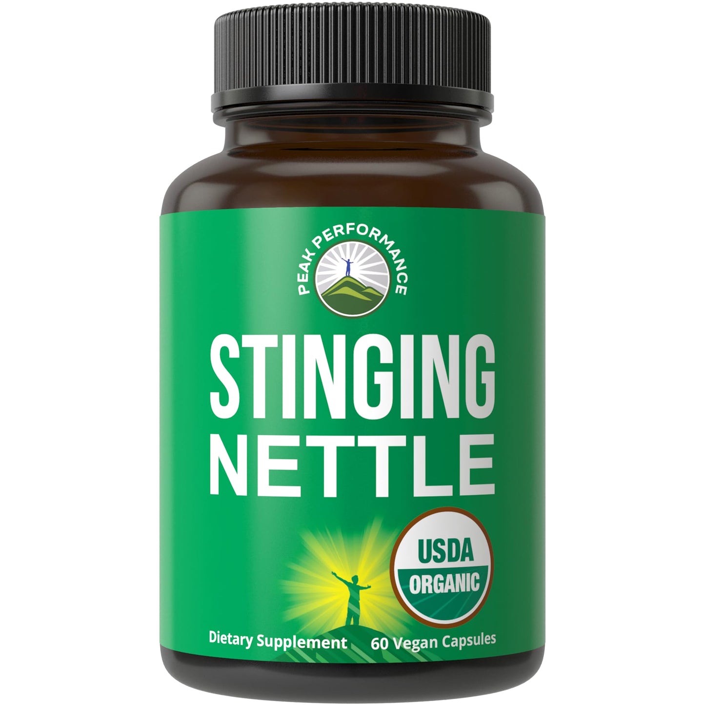 USDA Organic Stinging Nettle Vegan Capsules Made with Stinging Nettle Leaf Powder for Prostate, Hair Growth, Allergy. Better Than Root or Seed Extract. Plant Based Herb Supplement Tablets, 60 Pills - Maple Wellness Supplements