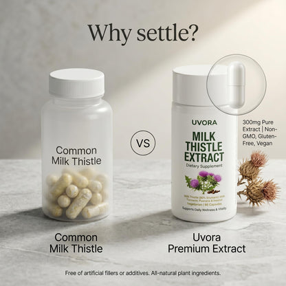 Uvora - Milk Thistle Extract,Uvora Premium Herbal Supplement with Milk Thistle Extract & Antioxidants – Supports Natural ification - Maple Wellness Supplements