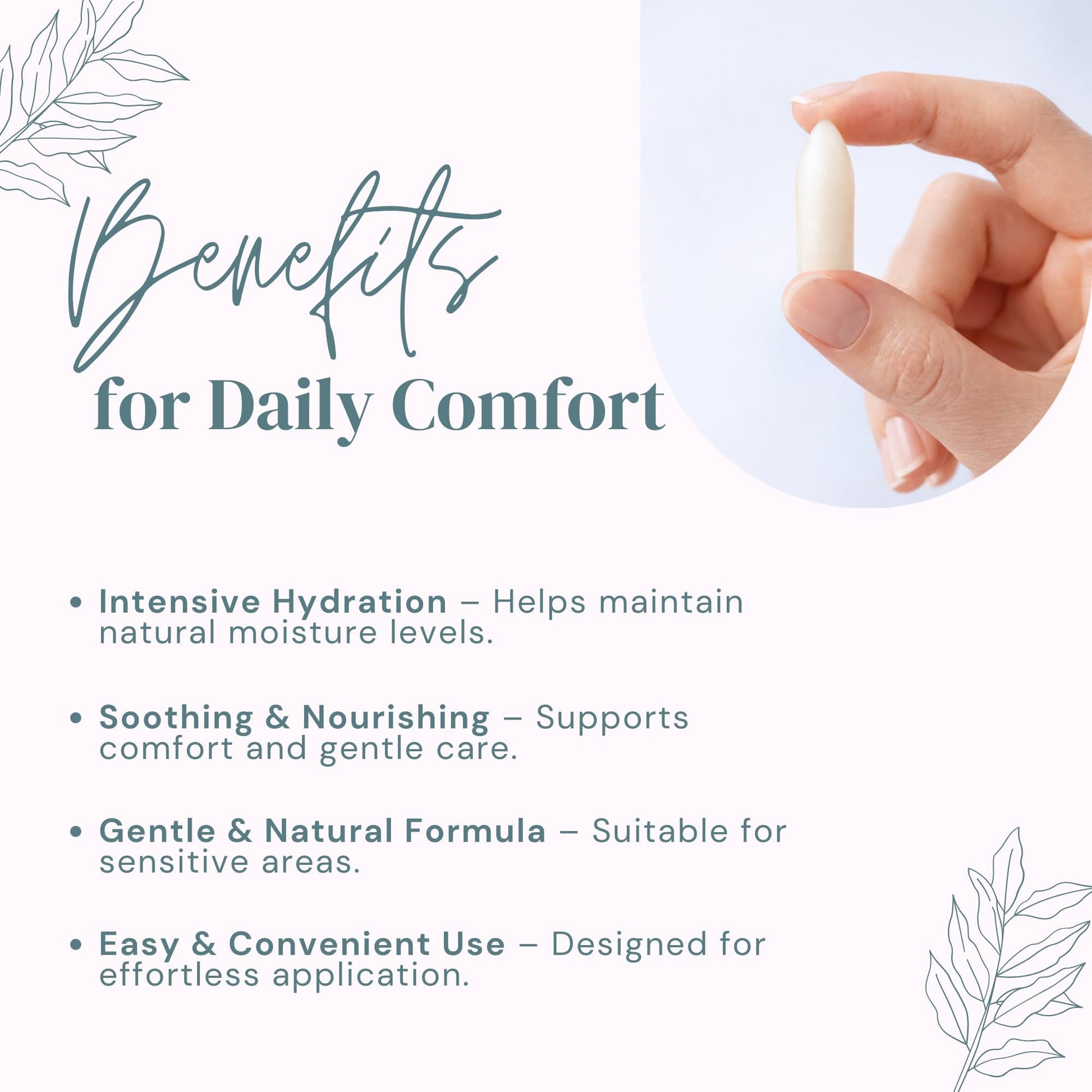 Vaginal Moisturizer for Women with Hyaluronic Acid - Hormone-Free - Intimate Moisturizer for Vaginal Dryness During Menopause - Ideal for Skin Revitalization, pH Balance & Post-Childbirth Recovery - Maple Wellness Supplements