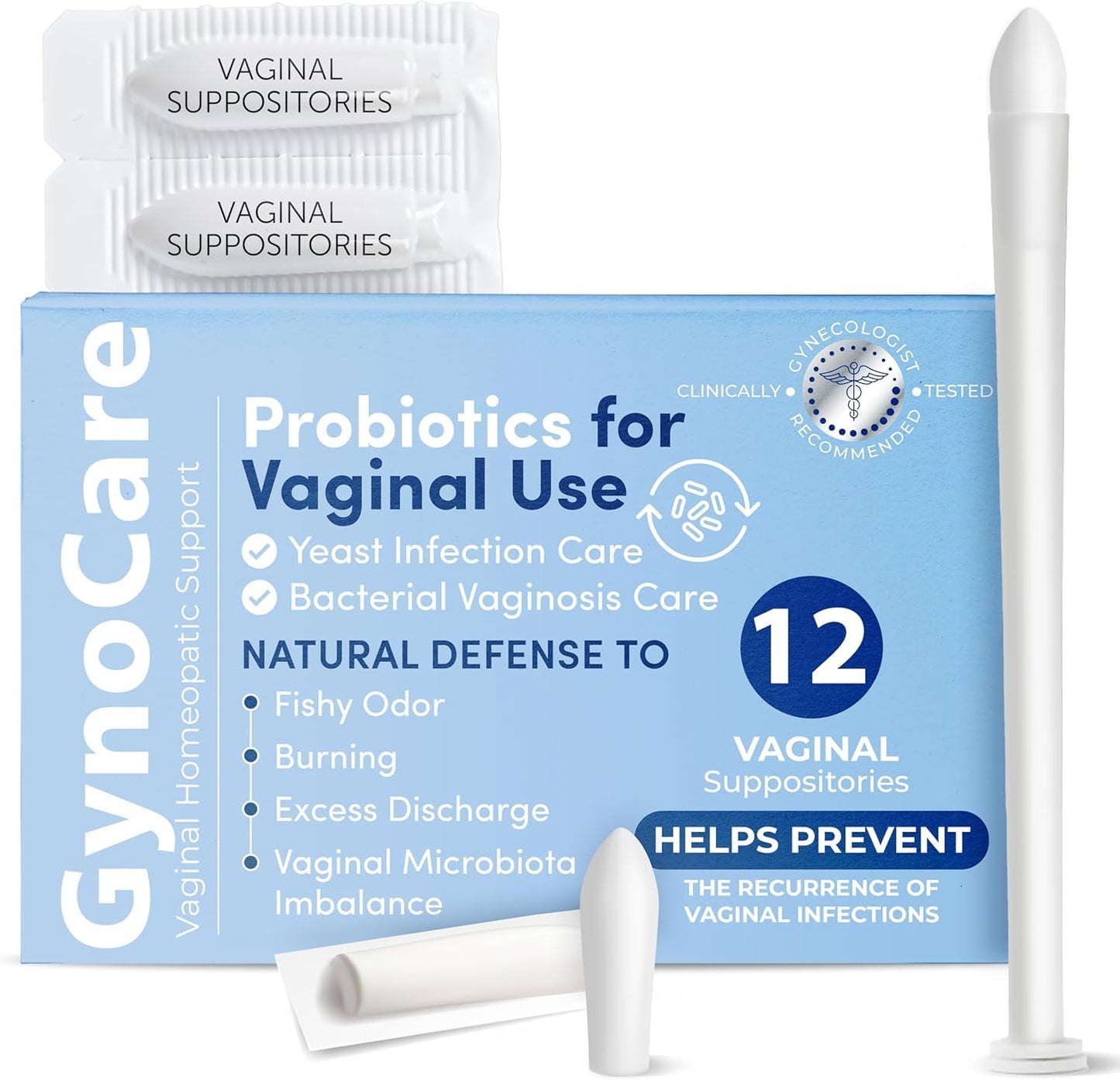 Vaginal Probiotics for Women | Boric Acid For Women | pH Balance for Women | Yeast Infection Care | Natural Defense Against Fishy Odor, Burning and Excess Discharge | 12 Vaginal Suppositories - Maple Wellness Supplements