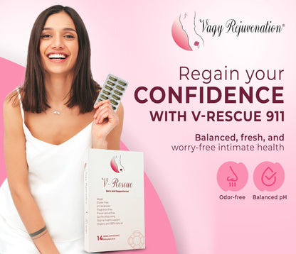 Vagy Rejuvenation V-Rescue - 500 mg Boric Acid 14 Vaginal Applications - Feminine Health - Maple Wellness Supplements