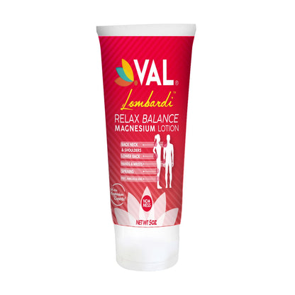 VAL Lombardi Relax Balance Magnesium Lotion | Arnica, Camphor & Menthol | Fast Relief for Joints, Muscles, Back, Shoulders, Feet | Non-Greasy | 5oz - Maple Wellness Supplements