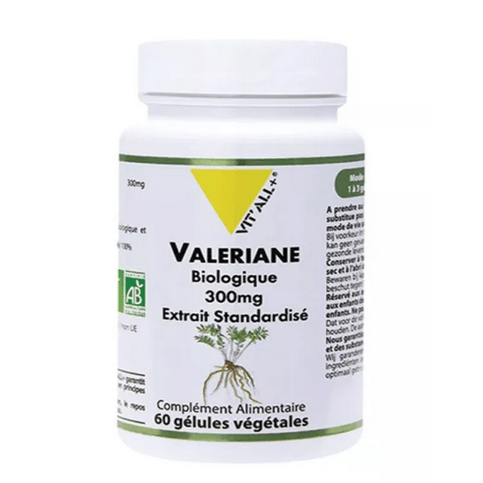 Valériane BIO Extrait standardisé 300 mg 60 gélules VIT'ALL+ - Maple Wellness Supplements