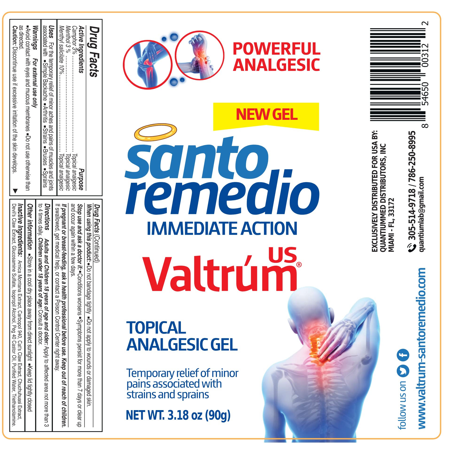 Valtrum Fast and Effective Relief. The only Natural Components Gel for External use with Powerful Action, Whose Effects are perceived Within 40 Seconds of Being Used. - Maple Wellness Supplements