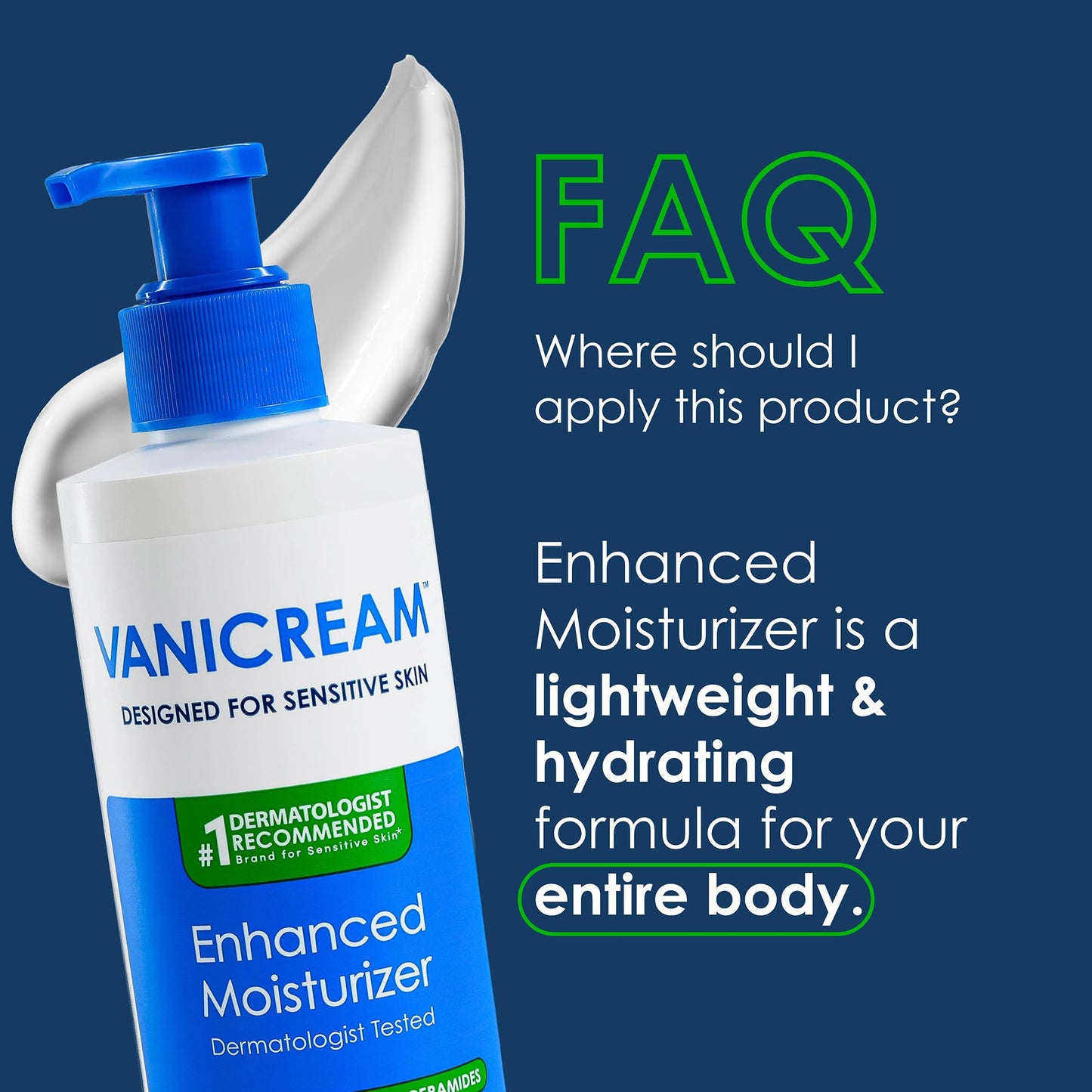 Vanicream Enhanced Moisturizer, 12 fl oz, Formulated without Common Irritants, Body Moisturizer, All-Day Hydration with Hyaluronic Acid - Maple Wellness Supplements