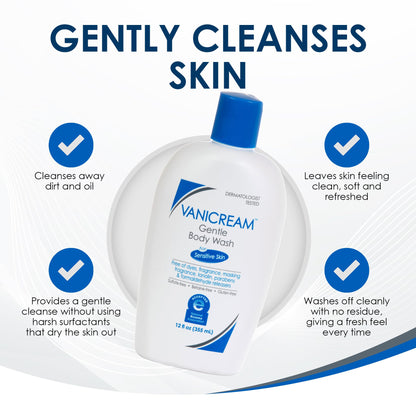 Vanicream Gentle Body Wash -12 fl oz - Formulated Without Common Irritants for Those with Sensitive Skin - Maple Wellness Supplements