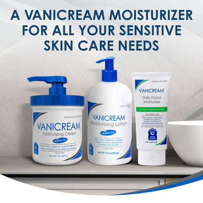 Vanicream Moisturizing Lotion with Pump | Fragrance and Gluten Free | For Sensitive Skin | 16 Ounce (Pack of 1) - Maple Wellness Supplements