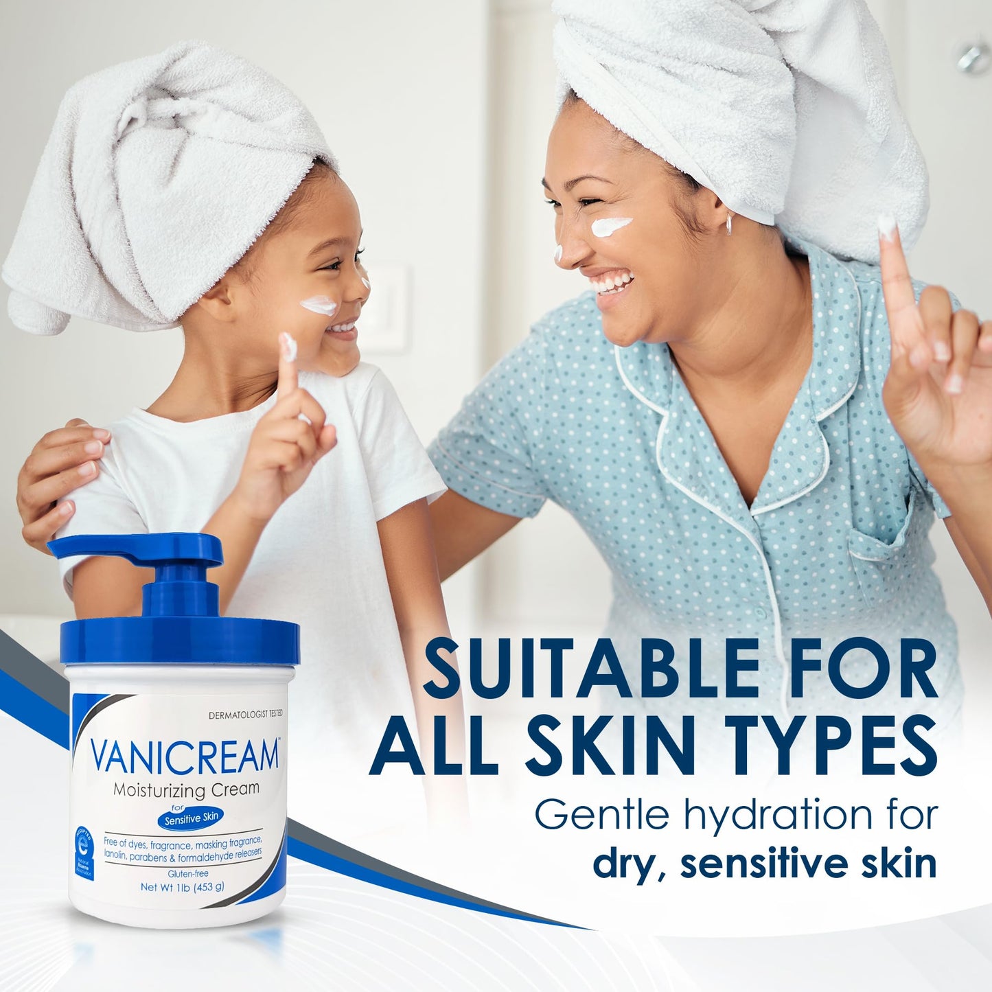 Vanicream Moisturizing Skin Cream with Pump Dispenser - 16 fl oz (1 lb) - Moisturizer Formulated - Maple Wellness Supplements