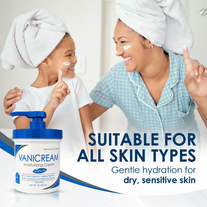 Vanicream Moisturizing Skin Cream with Pump Dispenser - 16 fl oz (1 lb) - Moisturizer Formulated - Maple Wellness Supplements