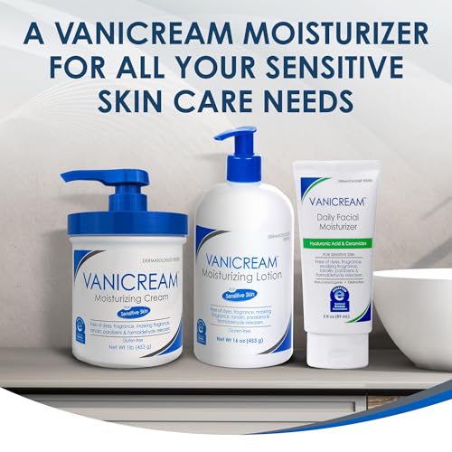 Vanicream Moisturizing Skin Cream with Pump Dispenser - 16 fl oz (1 lb) - Moisturizer Formulated - Maple Wellness Supplements