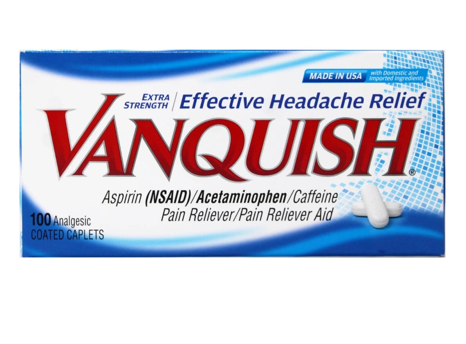 Vanquish Extra Strength Pain Reliever Caplets-100 ct. (Pack of 3) - Maple Wellness Supplements