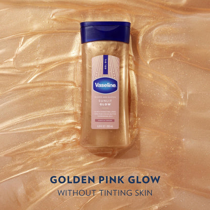 Vaseline Glazed and Glisten Sunlit Glow Body Gel Oil Vanilla Cocoa Shimmering with Ultra-Hydrating Lipids - Maple Wellness Supplements