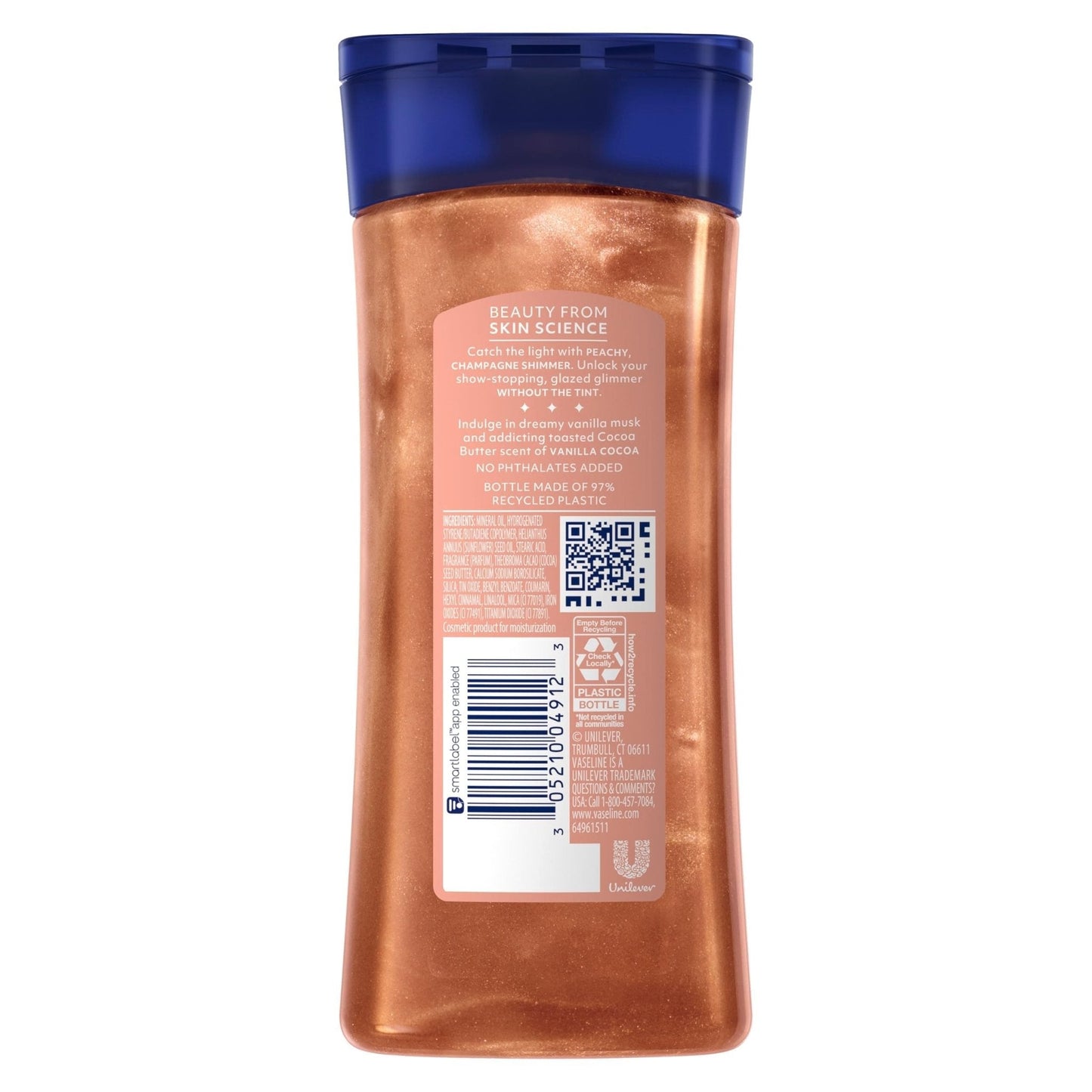 Vaseline Glazed and Glisten Sunlit Glow Body Gel Oil Vanilla Cocoa Shimmering with Ultra-Hydrating Lipids - Maple Wellness Supplements