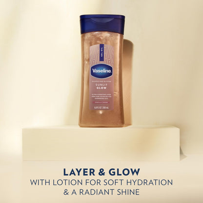 Vaseline Glazed and Glisten Sunlit Glow Body Gel Oil Vanilla Cocoa Shimmering with Ultra-Hydrating Lipids - Maple Wellness Supplements