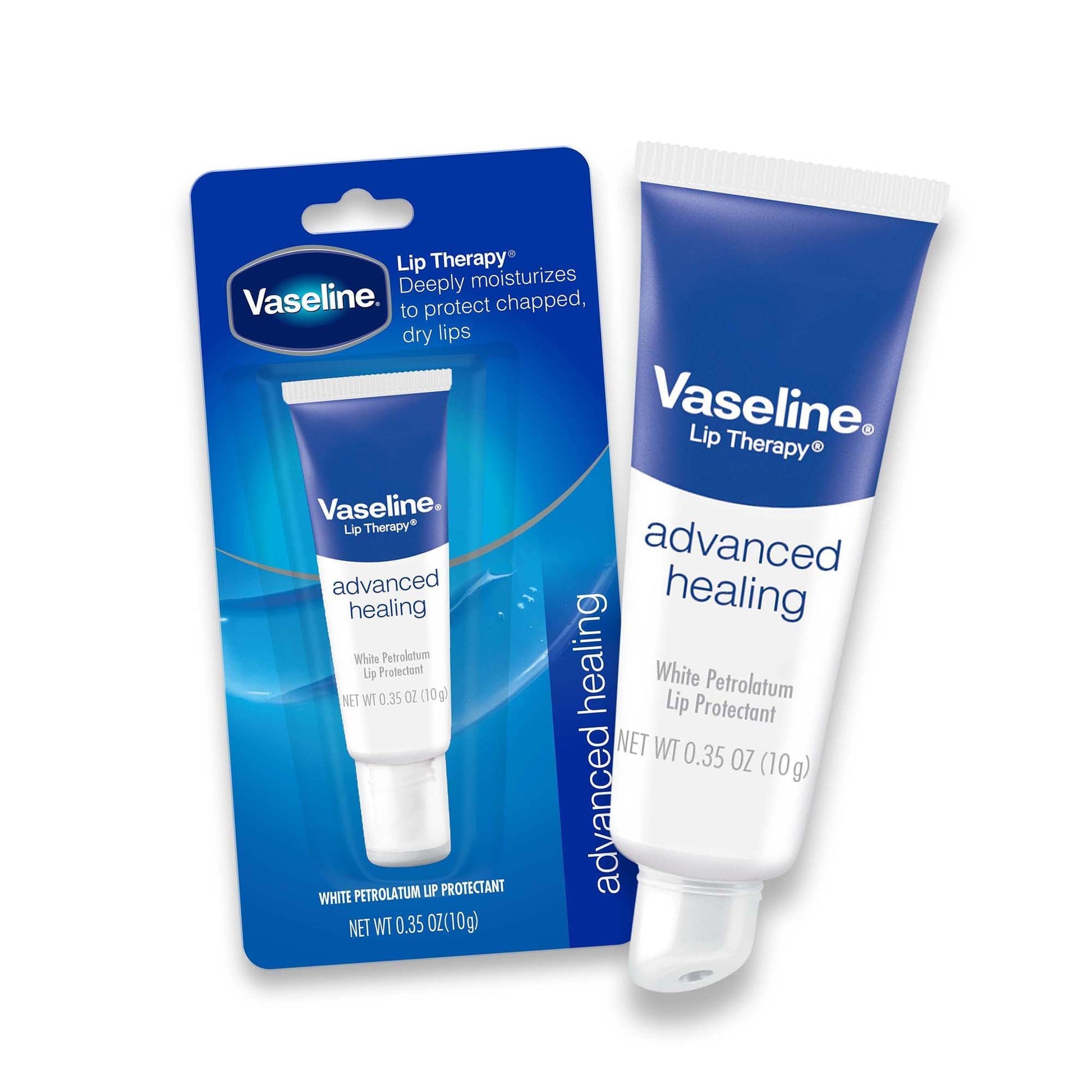 Vaseline Lip Therapy Advanced Healing 3-Pack – White Petroleum Moisturizing Lip Balm for Extremely Dry Lips, 0.35 Oz Ea - Maple Wellness Supplements