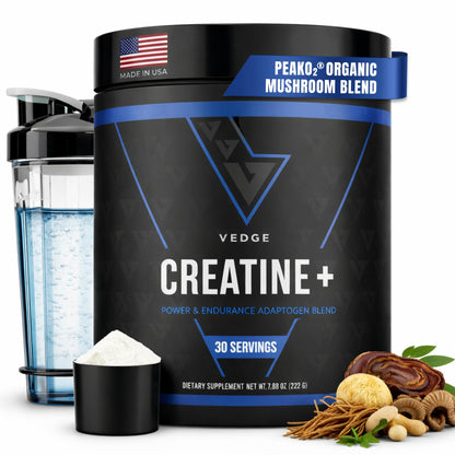 VEDGE Nutrition Creatine + | Vegan Plant-Based Creatine Monohydrate Powder | Energy, Performance & Function | Ergogenic Aids for Athletes | Unflavored, 30 Servings - Maple Wellness Supplements