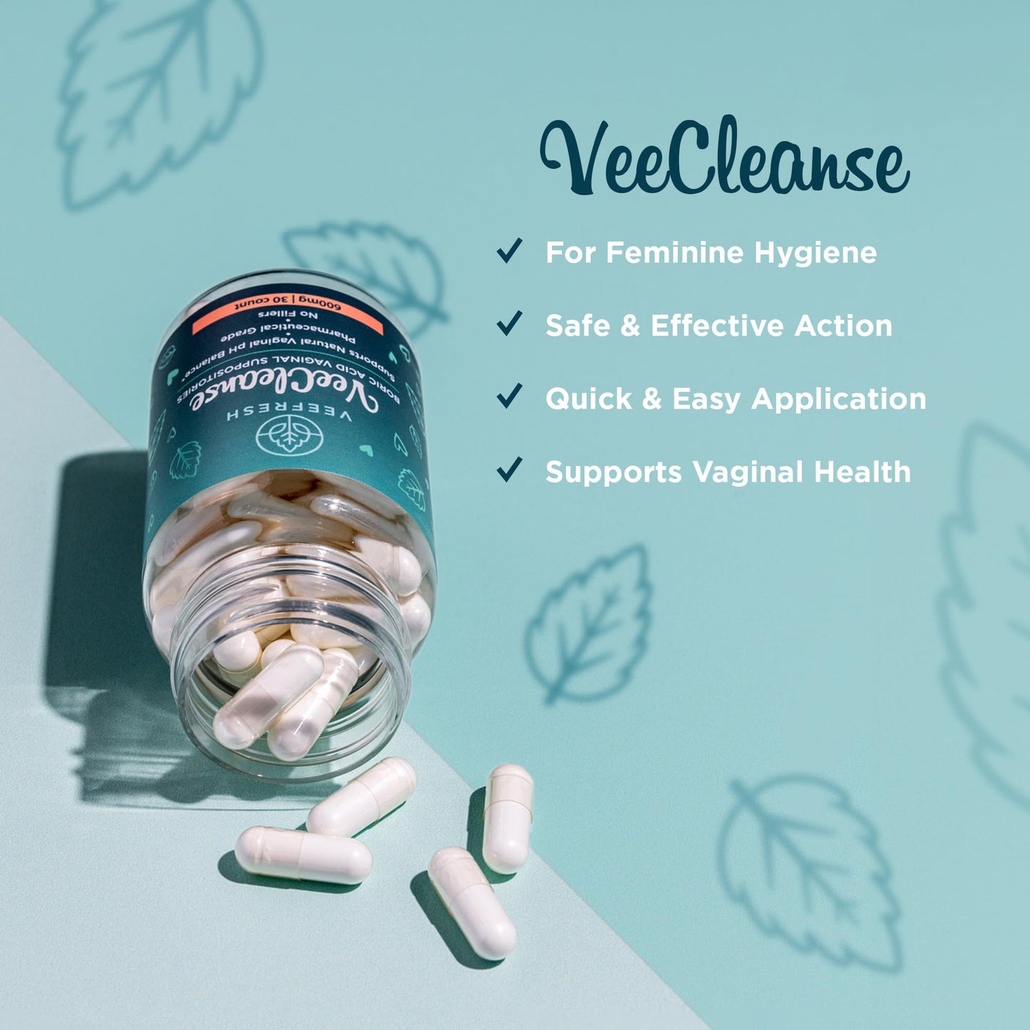VeeBalance Bundle – Boric Acid Suppositories, Feminine Wash & Cranberry Probiotics for Women – pH Balance & Freshness Support - Maple Wellness Supplements