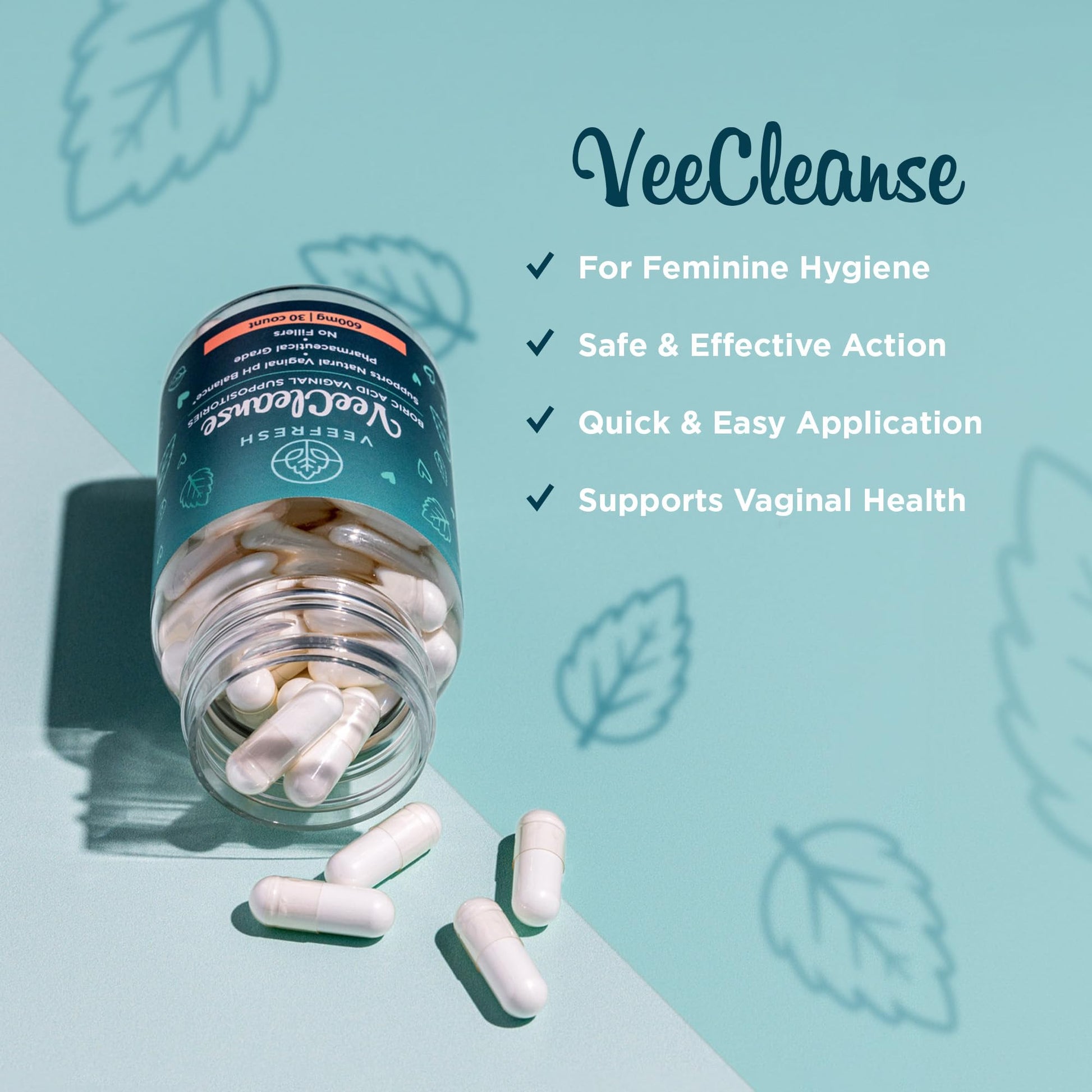 VeeBalance Bundle – Boric Acid Suppositories, Feminine Wash & Cranberry Probiotics for Women – pH Balance & Freshness Support - Maple Wellness Supplements