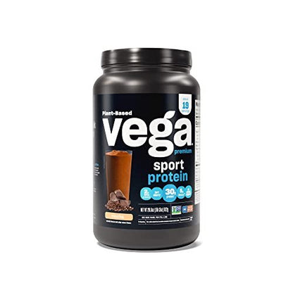 Vega Premium Sport Protein Mocha Protein Powder, Vegan, Non GMO, Gluten Free Plant - Maple Wellness Supplements