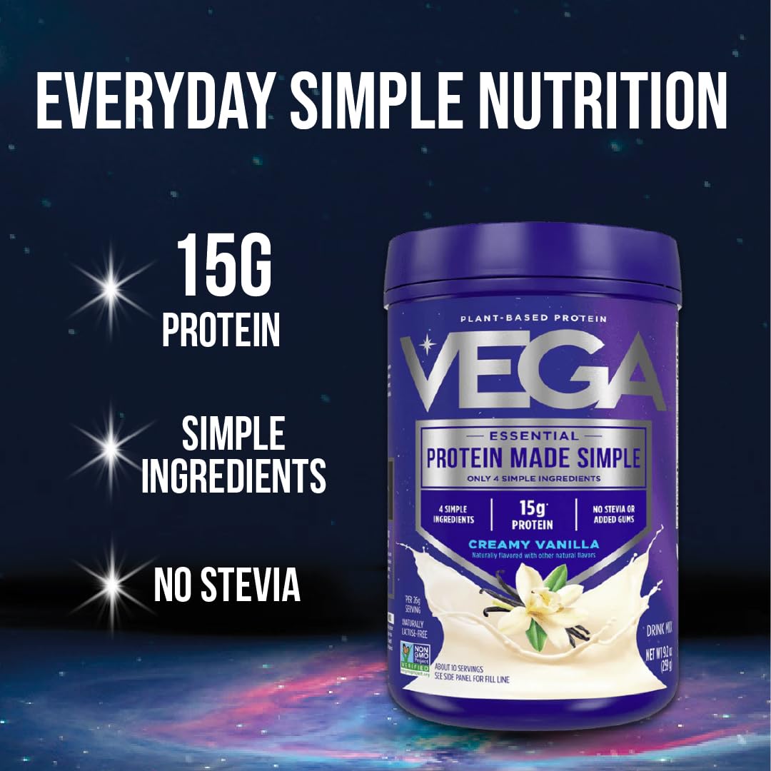 Vega Protein Made Simple - 15g Plant-Based Pea Protein, Chocolate, 39 Servings, Stevia Free, No Artificial Sweeteners or Gums, Non-GMO, Gluten Free, - Maple Wellness Supplements