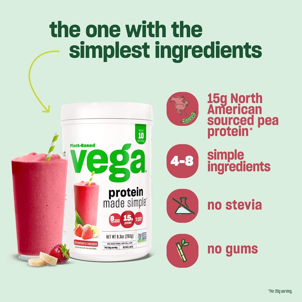 Vega Protein Made Simple, Caramel Toffee - Stevia Free Vegan Protein Powder, Plant Based - Maple Wellness Supplements