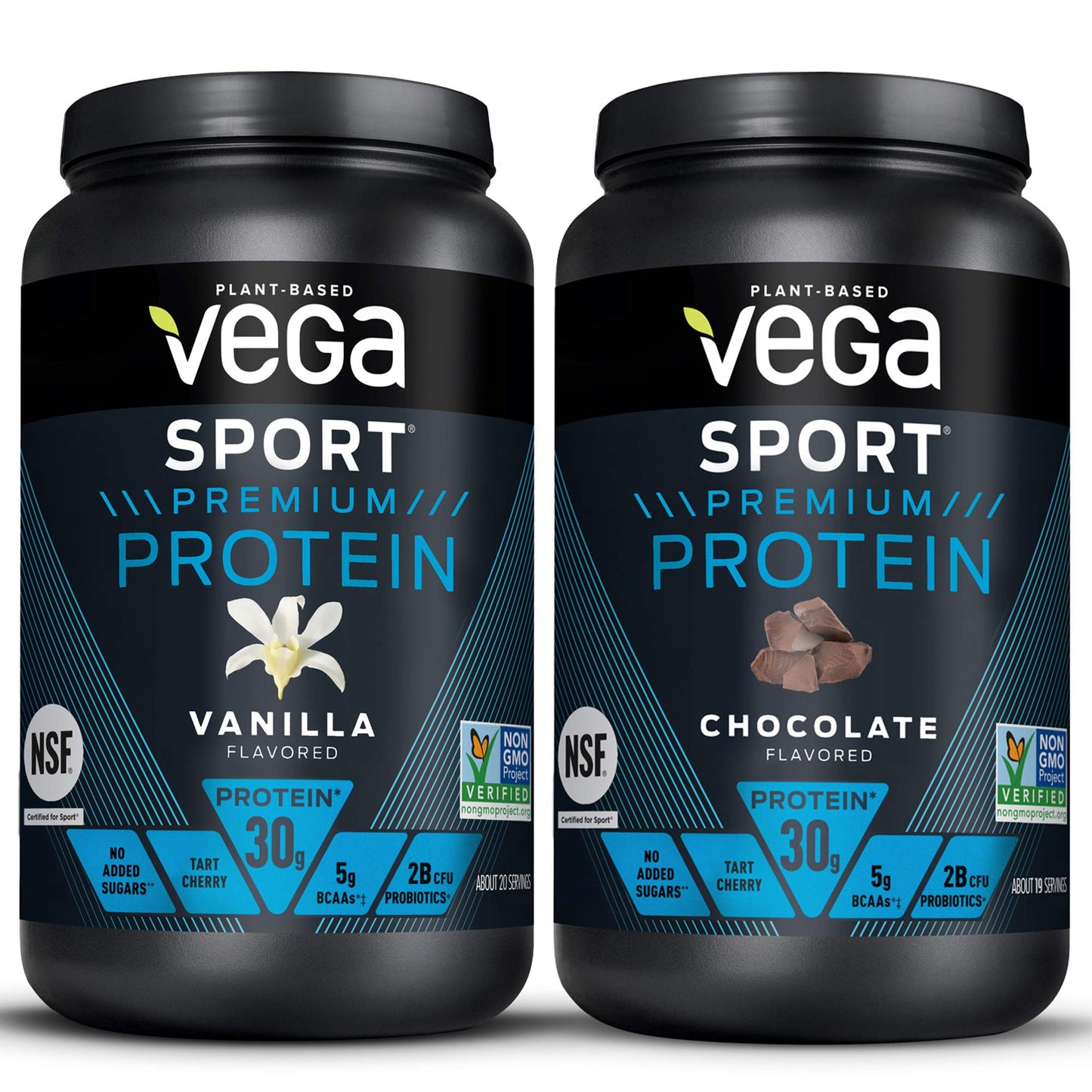 Vega Sport Premium Protein Powder Bundle, Chocolate + Vanilla, Plant Based Protein - Maple Wellness Supplements