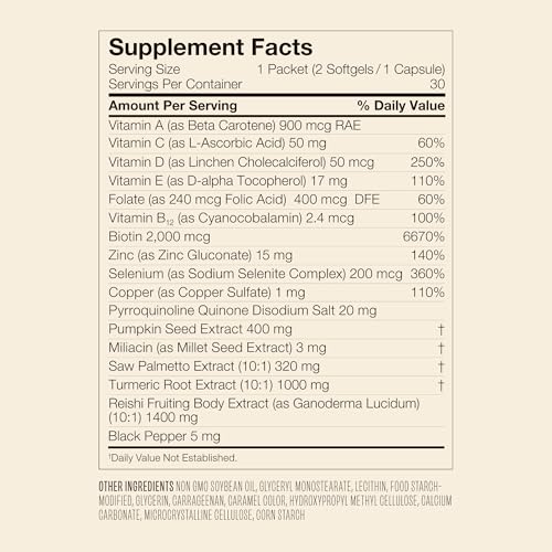 VEGAMOUR GRO+ Advanced Hair Growth Vitamin Supplements - Boosts Hair Growth & Density - 30 Pill Packs/Box - Maple Wellness Supplements
