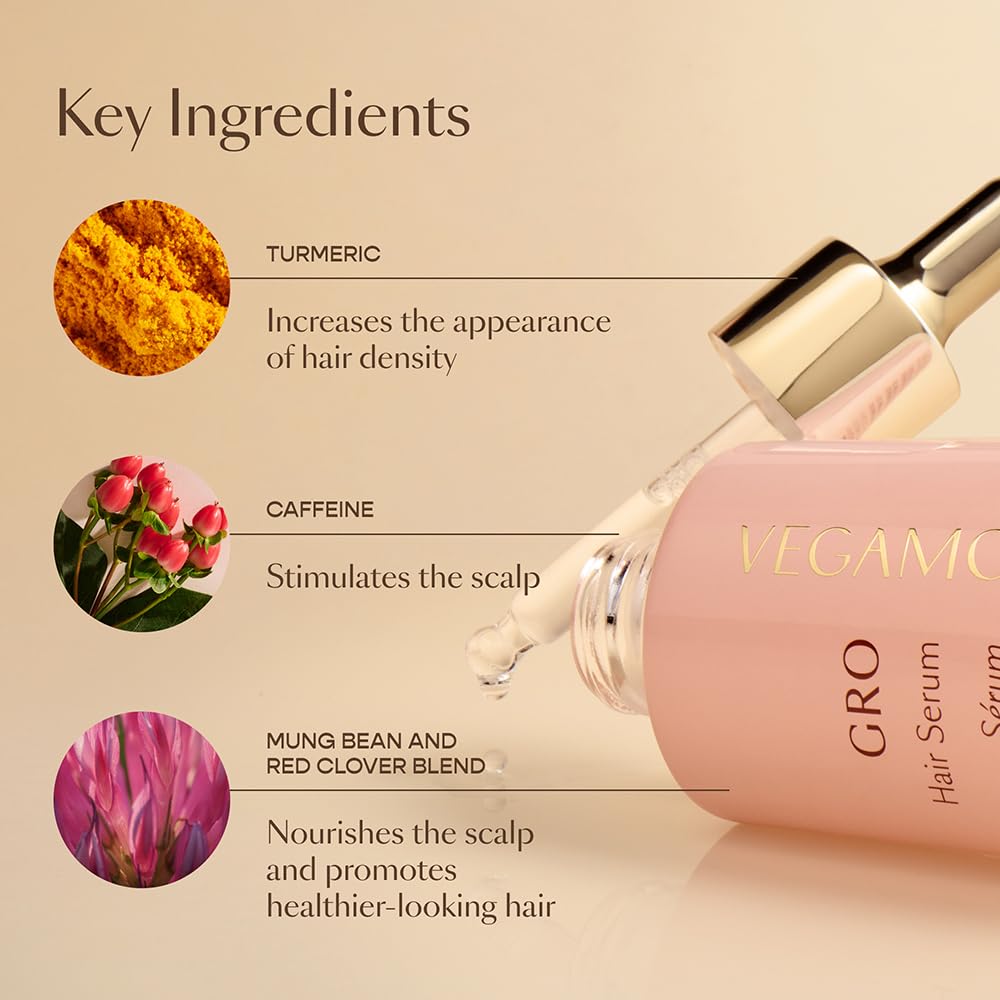 VEGAMOUR GRO Better Duo Includes GRO Hair Serum & GRO Revitalizing Scalp Massager for Thinning Hair - Maple Wellness Supplements