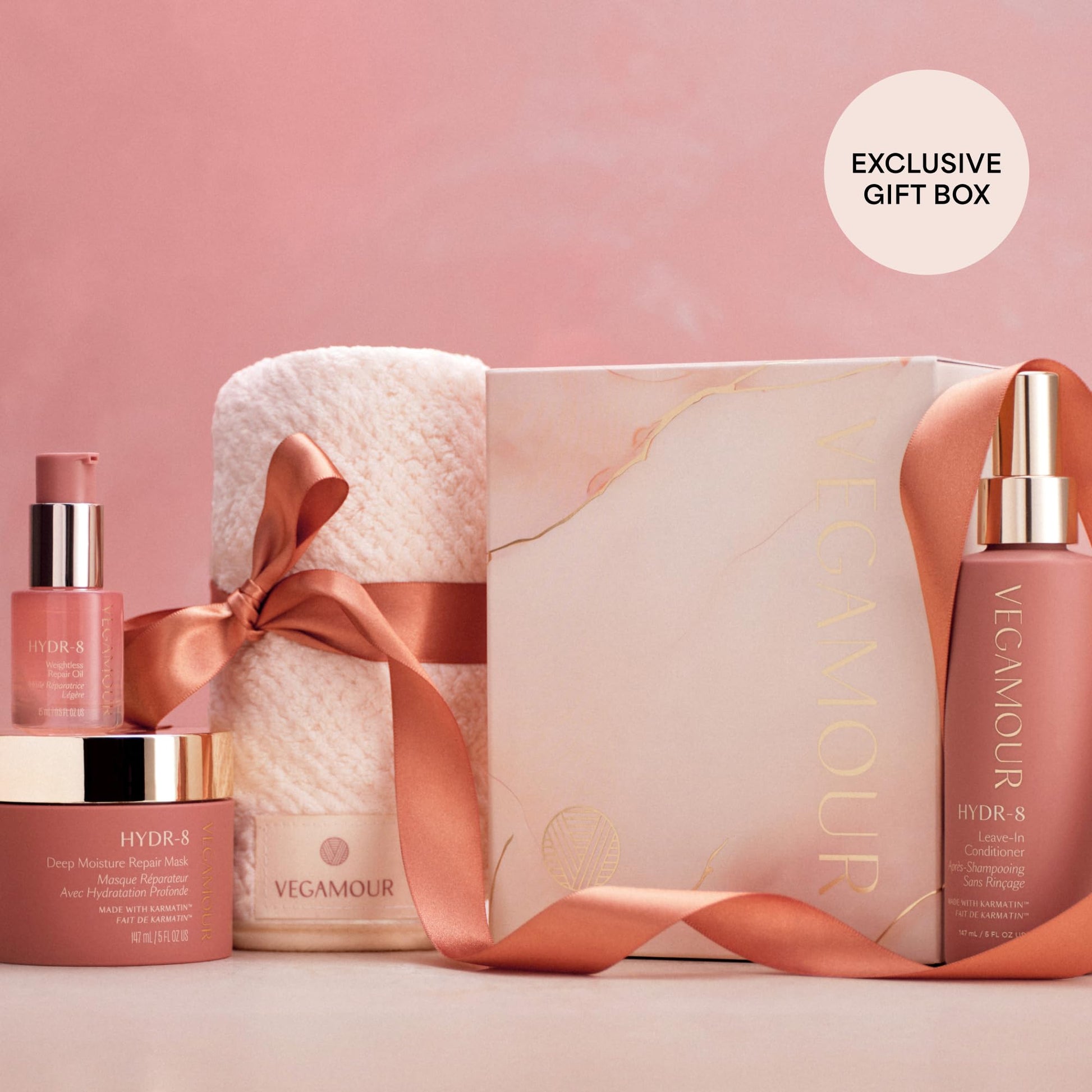 VEGAMOUR HYDR-8 Restorative Ritual Kit - Deep Hydrating Hair Mask, Repair Oil, and Leave In Conditioner Gift Set - $130 Value - Maple Wellness Supplements
