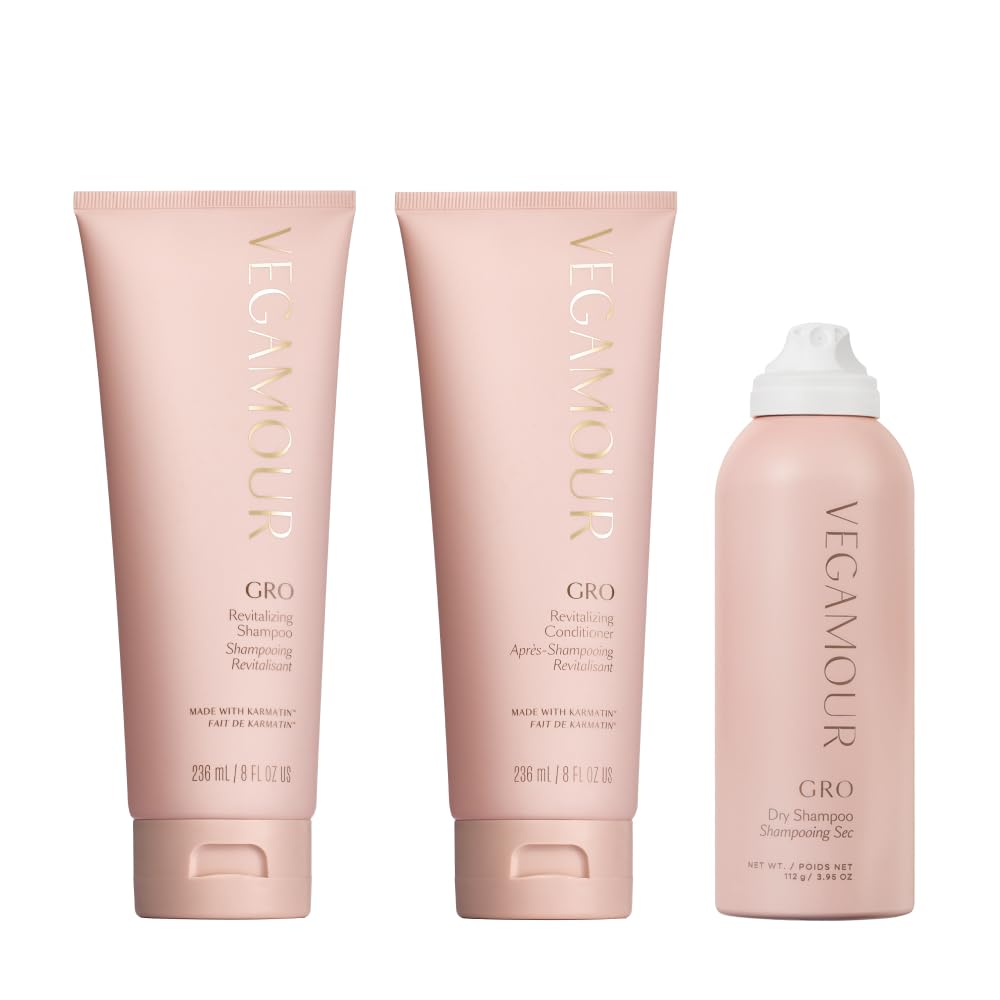 Vegamour The Everyday Kit Includes GRO Revitalizing Shampoo & Conditioner and GRO Dry Shampoo for Thinning Hair - Maple Wellness Supplements
