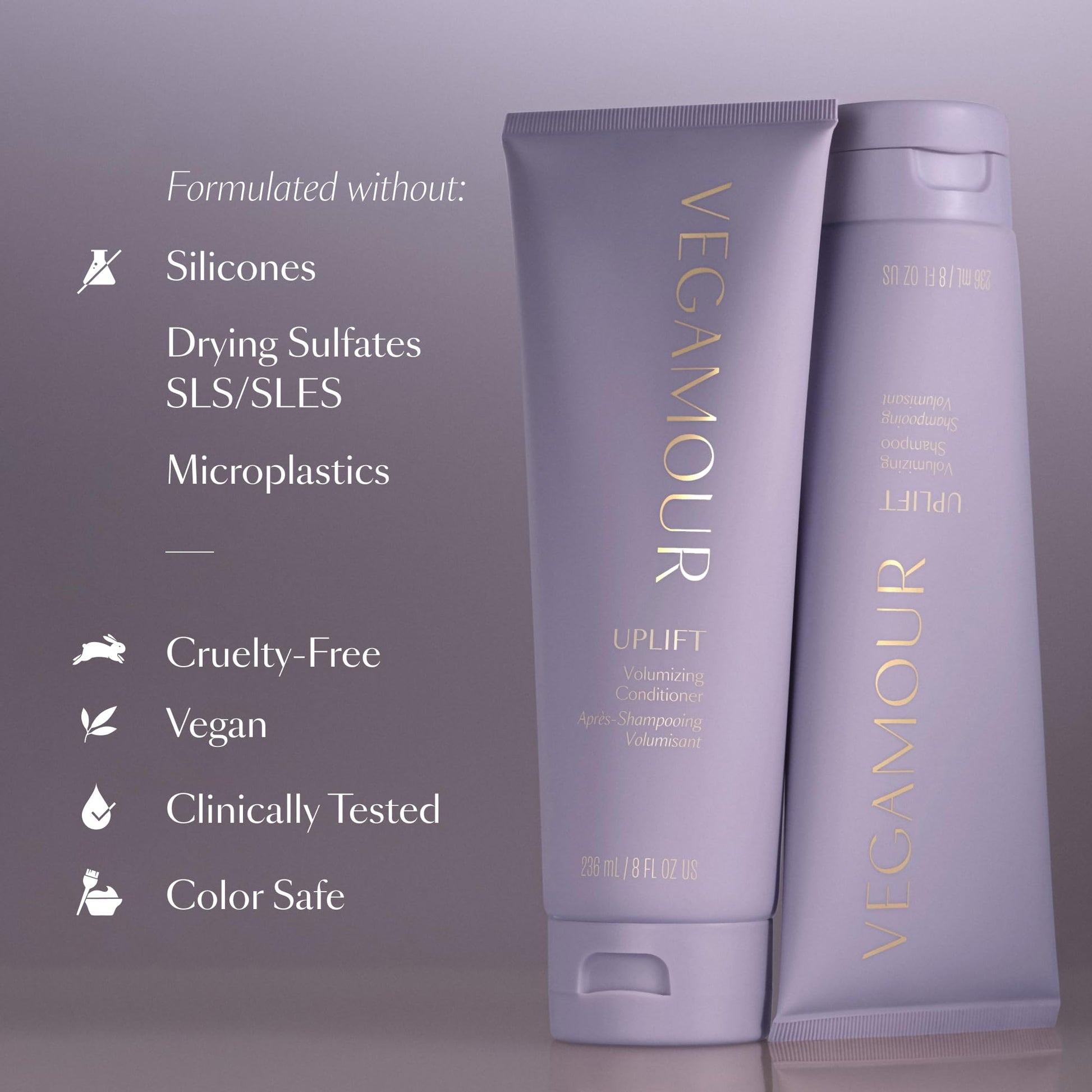 VEGAMOUR UPLIFT Volumizing Shampoo For fine, flat & thinning hair, Provides Volume & Resists Humidity, Non Sticky Formula, Bouncy Soft Hair - Maple Wellness Supplements