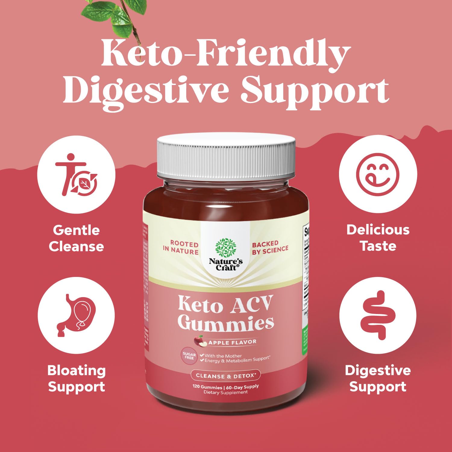 Vegan Advanced Keto ACV Gummies - Keto Apple Cider Vinegar Gummies Sugar Free - Maple Wellness Supplements
