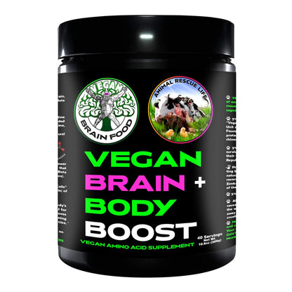 Vegan Brain & Body Boost: The Cherry On Top of A Plant-Based Lifestyle | Working Intelligence | Anti-Aging | Physical Fitness | Vegan Amino Acids - Creatine, Taurine & Beta Alanine | 40 Servings/300g - Maple Wellness Supplements