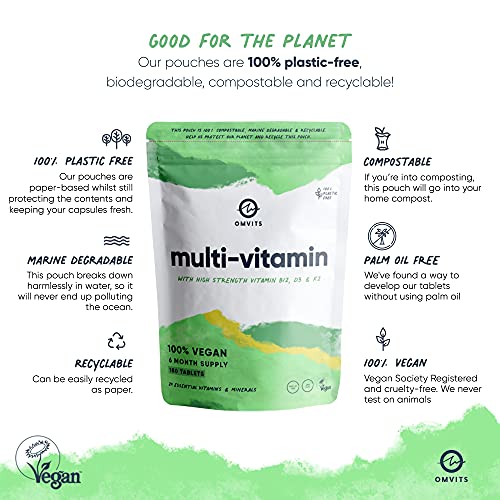 Vegan Multivitamins & Minerals - With High Strength Vitamin B12, D3, K2 & Iron - Maple Wellness Supplements