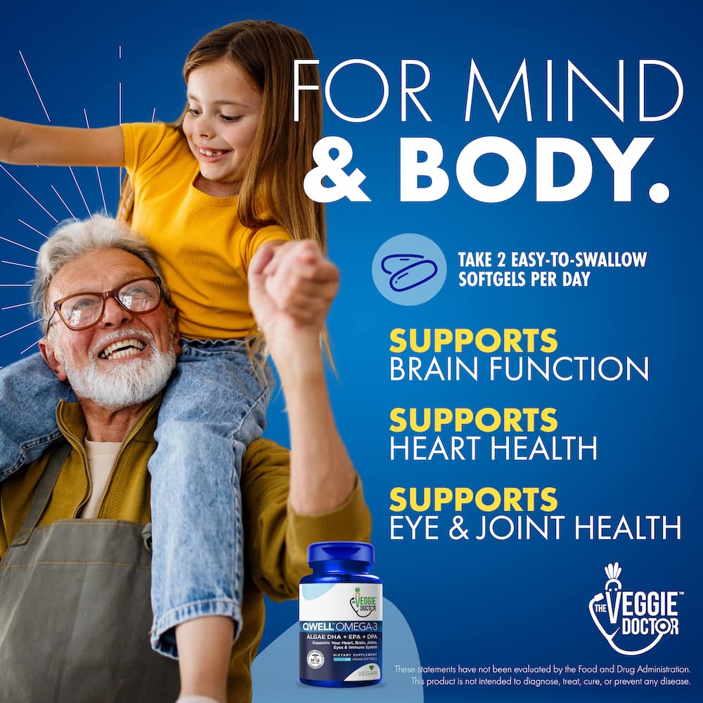 Vegan Omega 3 Supplement – Algae Omega 3 with DHA EPA DPA – Vegan Capsules from Algal – Fish Oil Alternative – Plant-Based Algae Oil Formula – Non-GMO - Maple Wellness Supplements