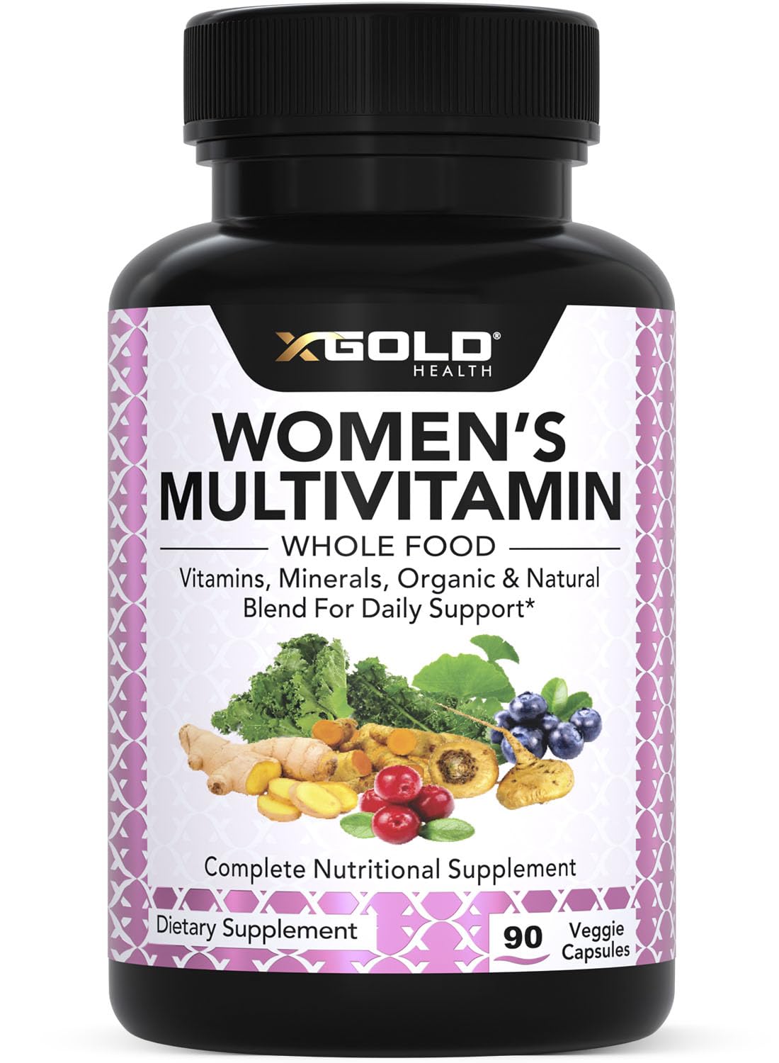 Vegan Women's Daily Multivitamin 50 Plus with Organic WholeFood Based Natural Ingredients, Ginger, Maca, Multi-Vitamin B Complex & More - Maple Wellness Supplements